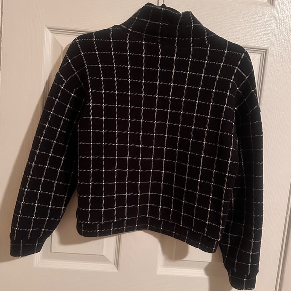 Madewell Textured Turtleneck Top in Windowpane Pattern Size XXS - Picture 4 of 8